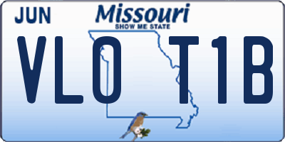 MO license plate VL0T1B