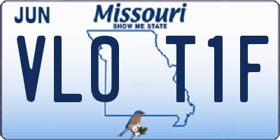 MO license plate VL0T1F