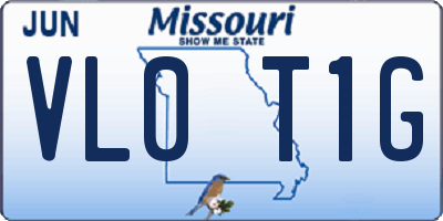 MO license plate VL0T1G