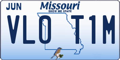 MO license plate VL0T1M