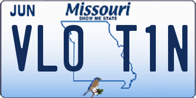 MO license plate VL0T1N