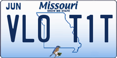 MO license plate VL0T1T