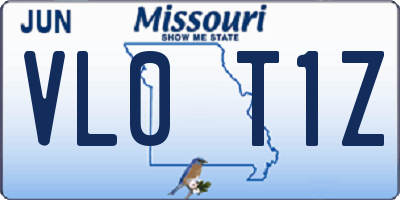 MO license plate VL0T1Z