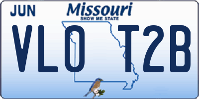 MO license plate VL0T2B