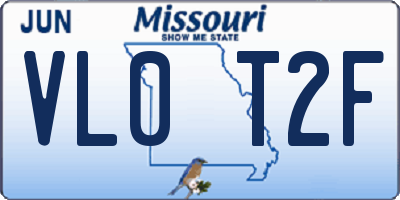 MO license plate VL0T2F