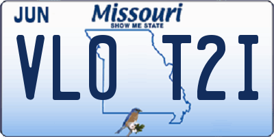 MO license plate VL0T2I