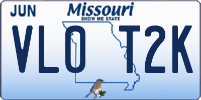MO license plate VL0T2K