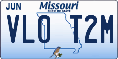 MO license plate VL0T2M
