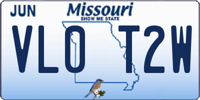 MO license plate VL0T2W