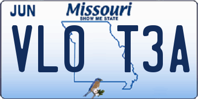 MO license plate VL0T3A