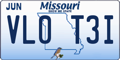 MO license plate VL0T3I