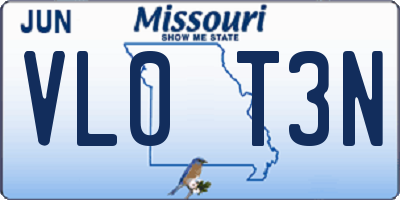 MO license plate VL0T3N