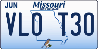 MO license plate VL0T3O