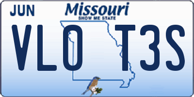 MO license plate VL0T3S