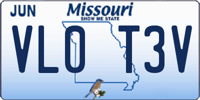 MO license plate VL0T3V
