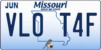 MO license plate VL0T4F