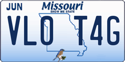 MO license plate VL0T4G