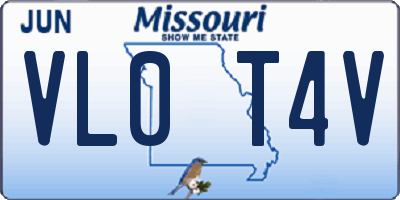 MO license plate VL0T4V