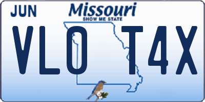 MO license plate VL0T4X
