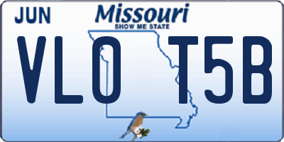 MO license plate VL0T5B