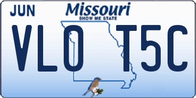 MO license plate VL0T5C