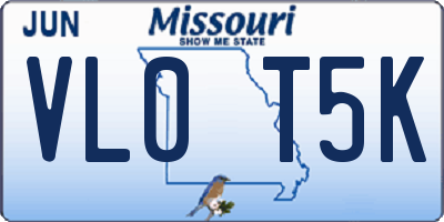 MO license plate VL0T5K