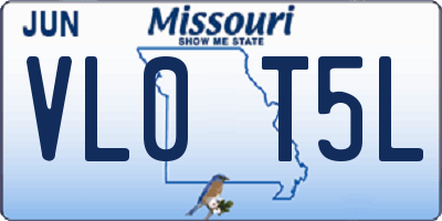 MO license plate VL0T5L
