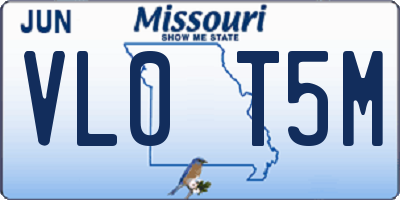 MO license plate VL0T5M