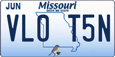 MO license plate VL0T5N