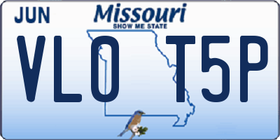 MO license plate VL0T5P