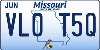 MO license plate VL0T5Q