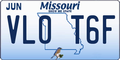 MO license plate VL0T6F