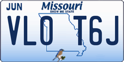 MO license plate VL0T6J
