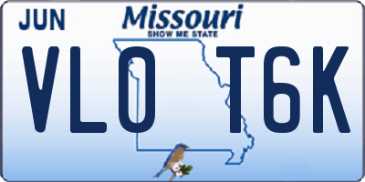 MO license plate VL0T6K