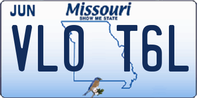 MO license plate VL0T6L