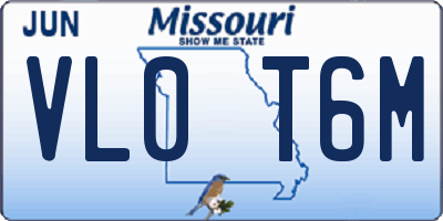 MO license plate VL0T6M