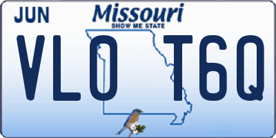MO license plate VL0T6Q