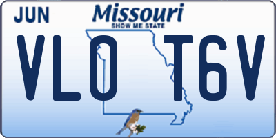 MO license plate VL0T6V