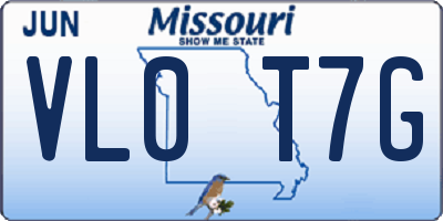 MO license plate VL0T7G