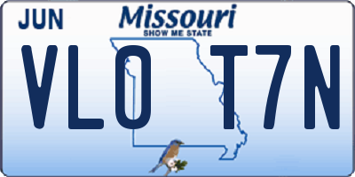 MO license plate VL0T7N