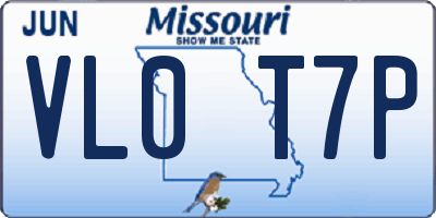 MO license plate VL0T7P