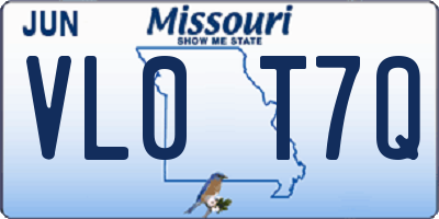 MO license plate VL0T7Q