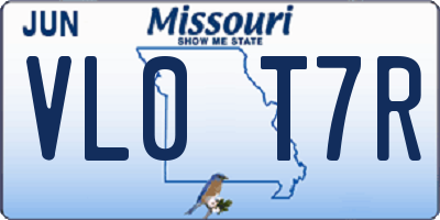 MO license plate VL0T7R