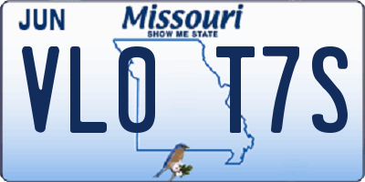 MO license plate VL0T7S