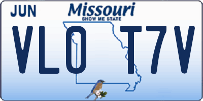 MO license plate VL0T7V