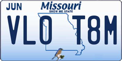 MO license plate VL0T8M