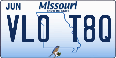 MO license plate VL0T8Q