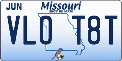 MO license plate VL0T8T
