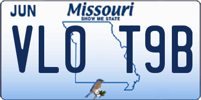 MO license plate VL0T9B