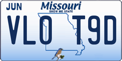 MO license plate VL0T9D